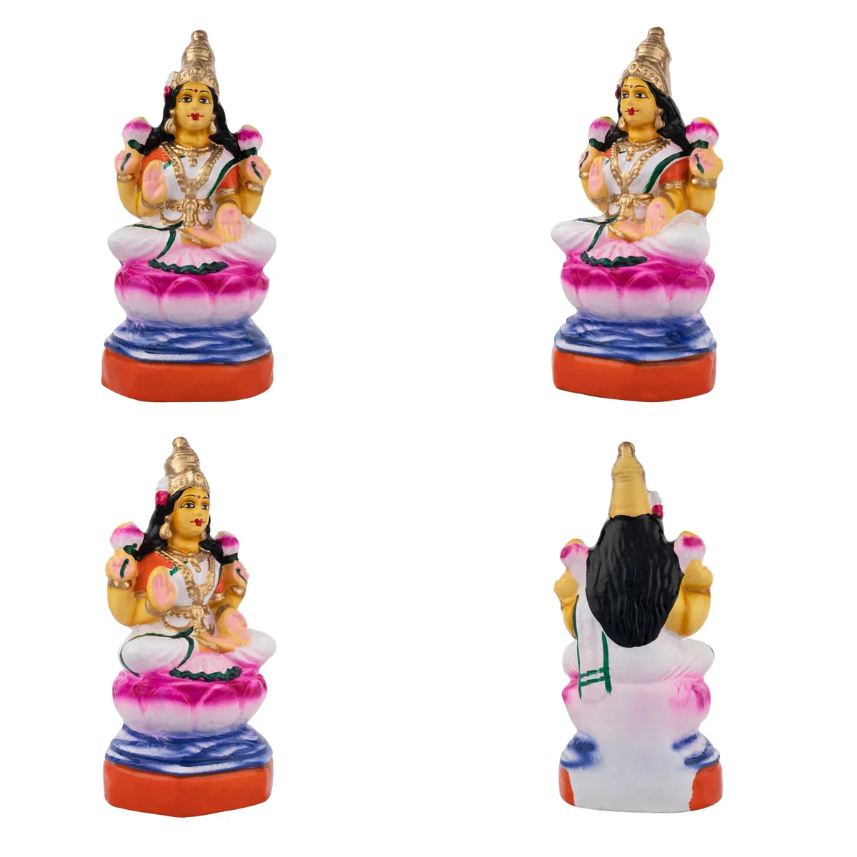 Ashta Lakshmi Clay Golu Bommai Set - 8 x 7 Inches | Giri Golu Doll/ Navaratri Golu Bomma/Gombe/Bommai - Image 3