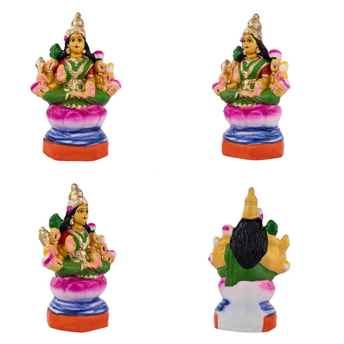 Ashta Lakshmi Clay Golu Bommai Set - 8 x 7 Inches | Giri Golu Doll/ Navaratri Golu Bomma/Gombe/Bommai - Image 4