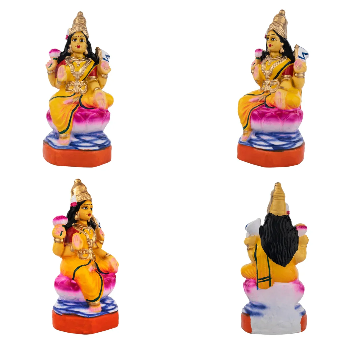 Ashta Lakshmi Clay Golu Bommai Set - 8 x 7 Inches | Giri Golu Doll/ Navaratri Golu Bomma/Gombe/Bommai - Image 5