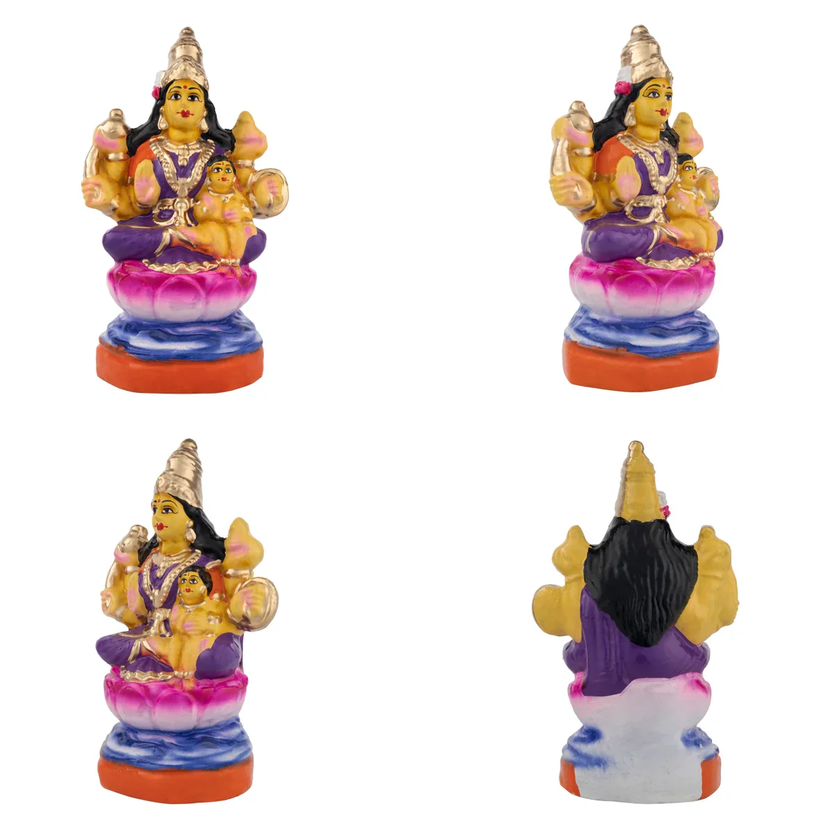 Ashta Lakshmi Clay Golu Bommai Set - 8 x 7 Inches | Giri Golu Doll/ Navaratri Golu Bomma/Gombe/Bommai - Image 6