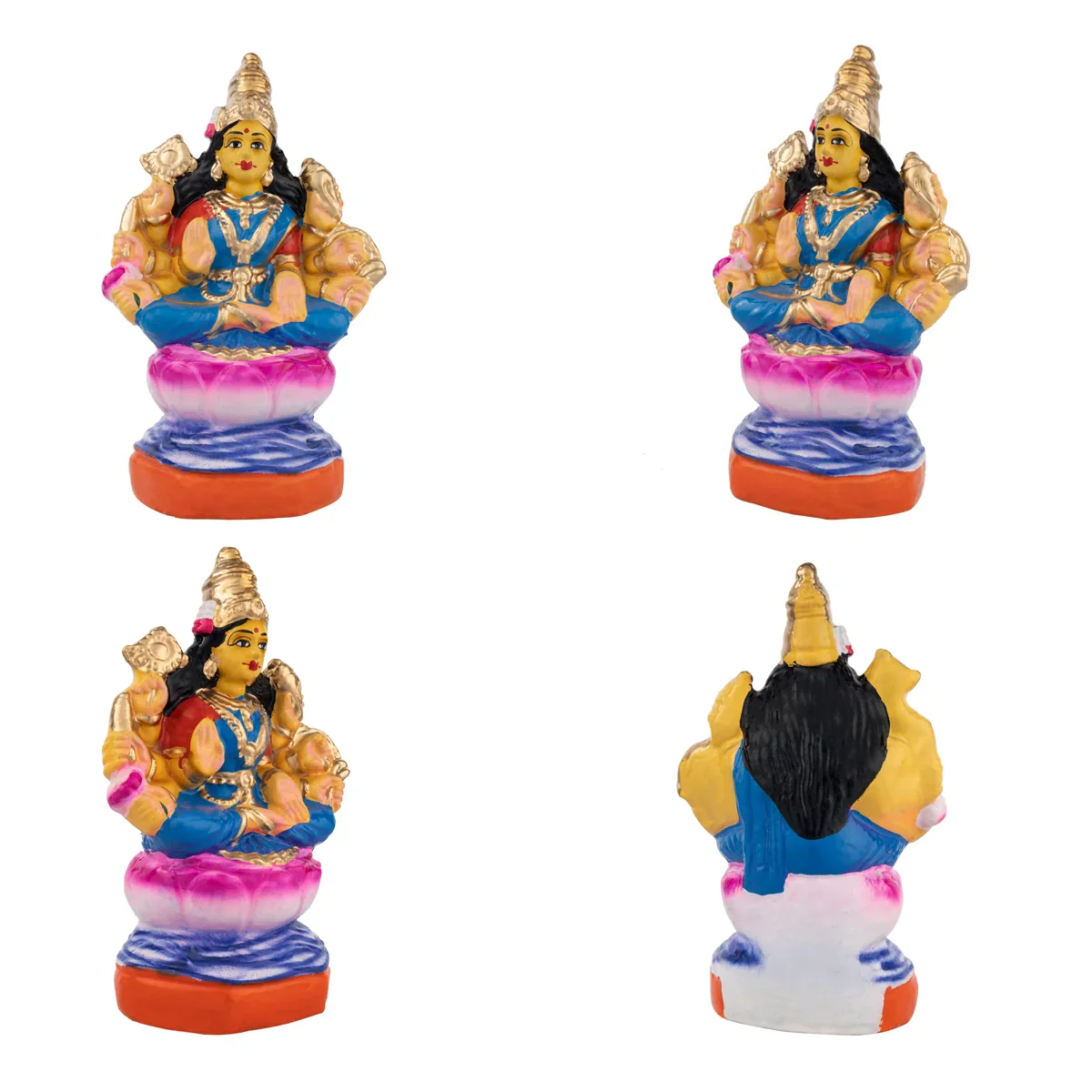 Ashta Lakshmi Clay Golu Bommai Set - 8 x 7 Inches | Giri Golu Doll/ Navaratri Golu Bomma/Gombe/Bommai - Image 7