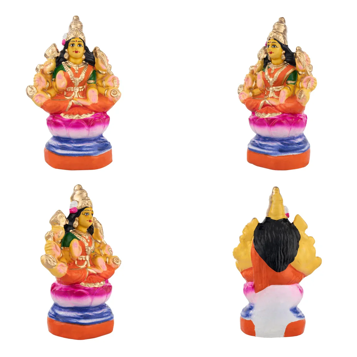 Ashta Lakshmi Clay Golu Bommai Set - 8 x 7 Inches | Giri Golu Doll/ Navaratri Golu Bomma/Gombe/Bommai - Image 8
