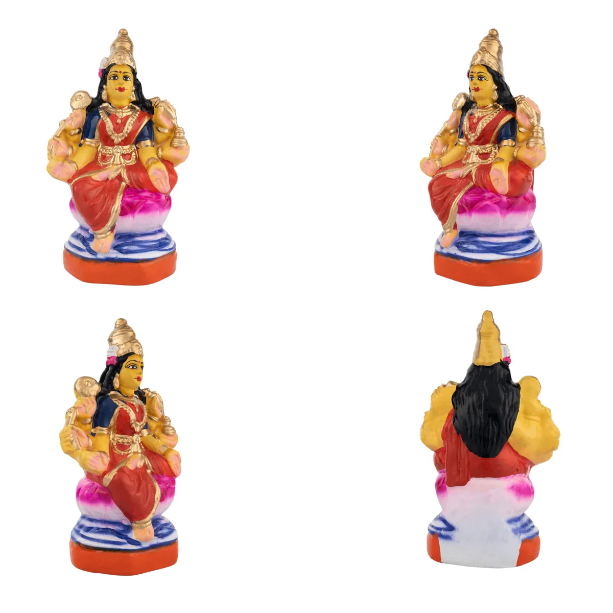 Ashta Lakshmi Clay Golu Bommai Set - 8 x 7 Inches | Giri Golu Doll/ Navaratri Golu Bomma/Gombe/Bommai - Image 9