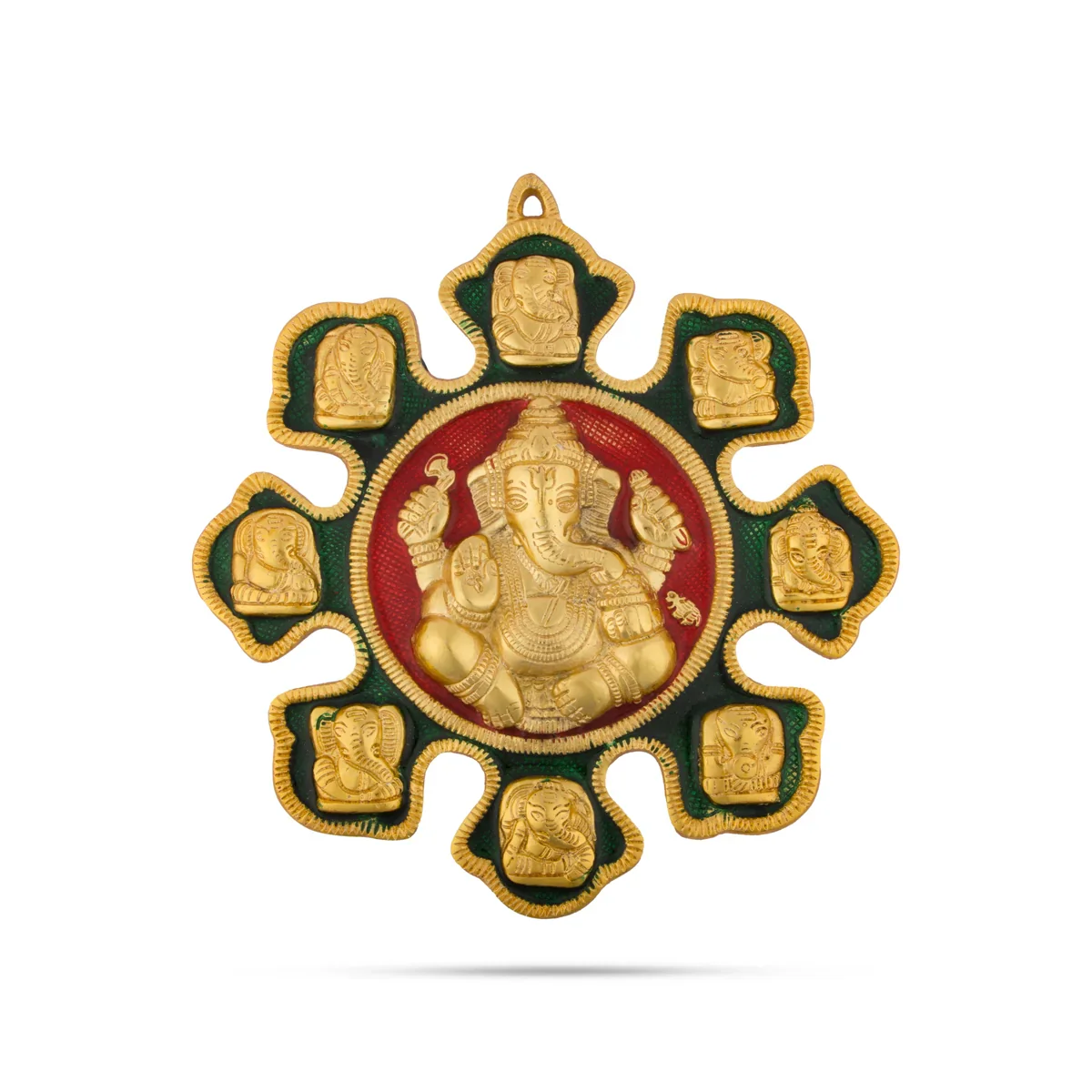 Ashta Vinayak Wall Hanging - 11 x 10 Inches | Aluminium Ganesha Wall Hanger for Home Decor/ 480 Gms Approx