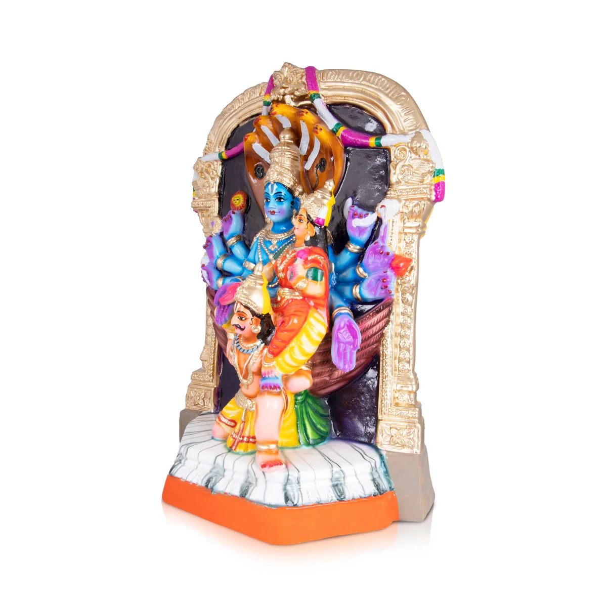 Ashtabhuja Lakshmi Narayanan Paper Mache Golu Bommai - 22 x 12 Inches | Giri Golu Doll/ Navaratri Golu Bomma - Image 3
