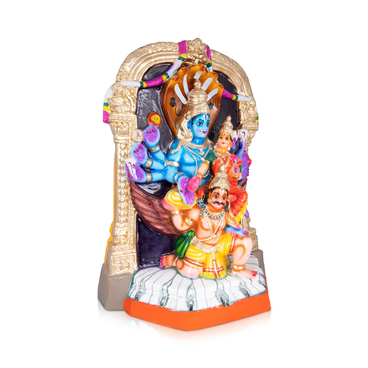Ashtabhuja Lakshmi Narayanan Paper Mache Golu Bommai - 22 x 12 Inches | Giri Golu Doll/ Navaratri Golu Bomma - Image 4