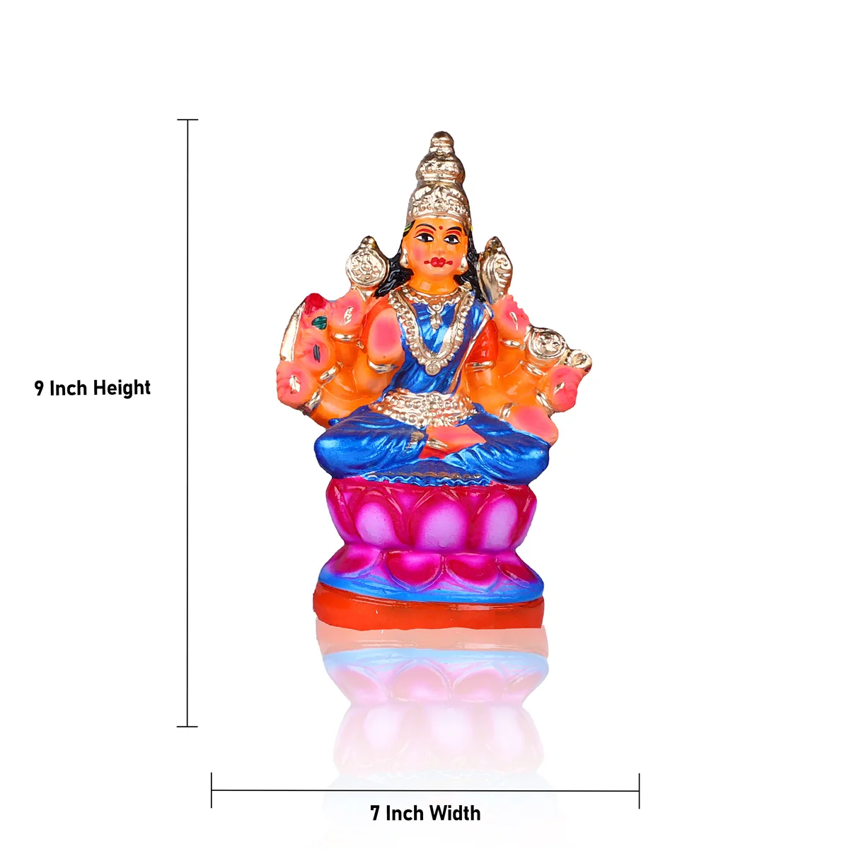 Ashtalakshmi Clay Golu Bommai Set - 9 x 7 Inches | Giri Golu Doll/ Navaratri Golu Bomma/Gombe/Bommai - Image 2