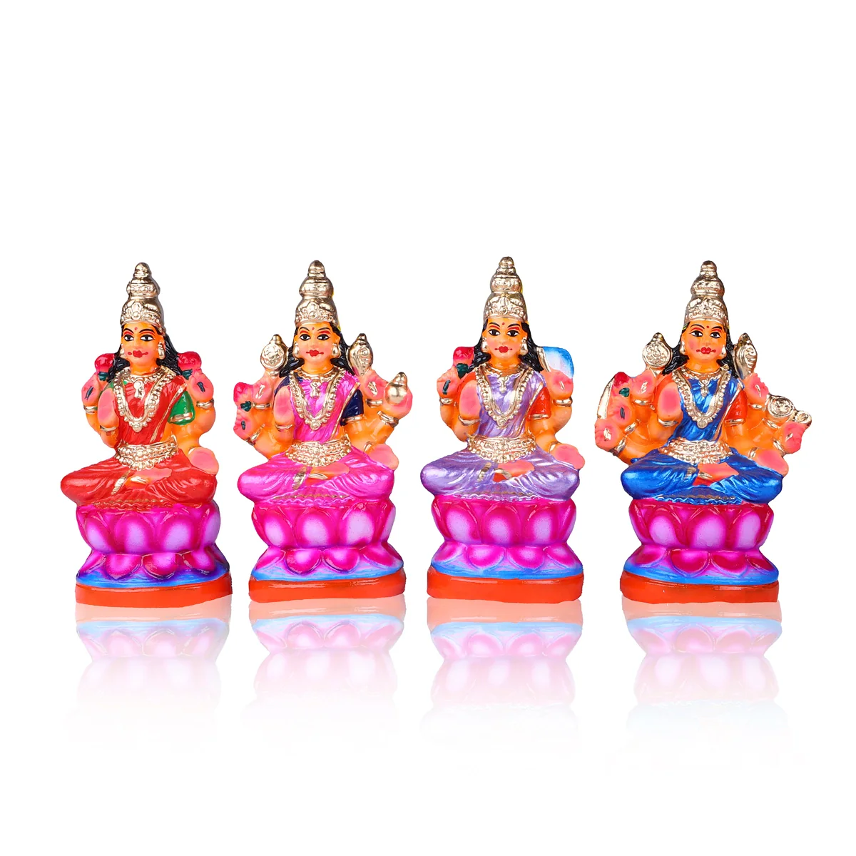 Ashtalakshmi Clay Golu Bommai Set - 9 x 7 Inches | Giri Golu Doll/ Navaratri Golu Bomma/Gombe/Bommai - Image 3
