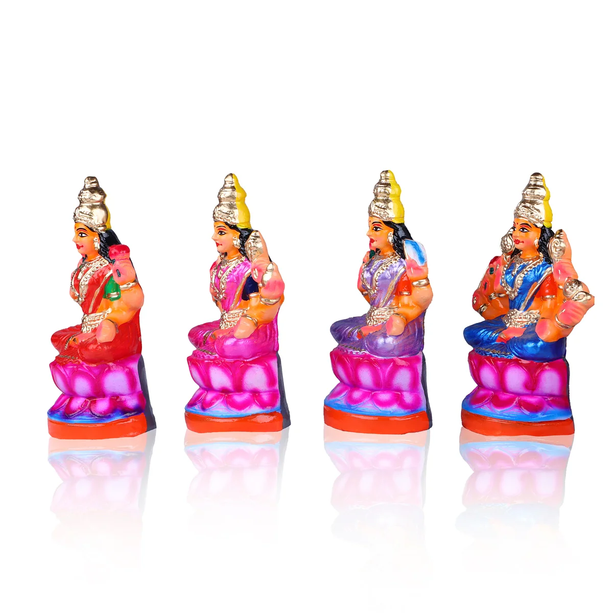 Ashtalakshmi Clay Golu Bommai Set - 9 x 7 Inches | Giri Golu Doll/ Navaratri Golu Bomma/Gombe/Bommai - Image 4