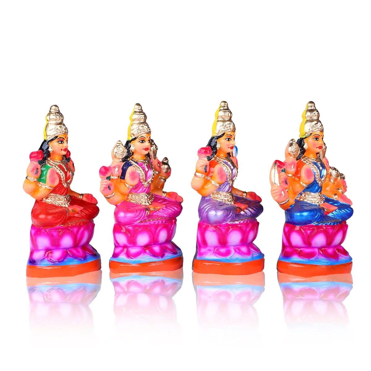 Ashtalakshmi Clay Golu Bommai Set - 9 x 7 Inches | Giri Golu Doll/ Navaratri Golu Bomma/Gombe/Bommai - Image 5