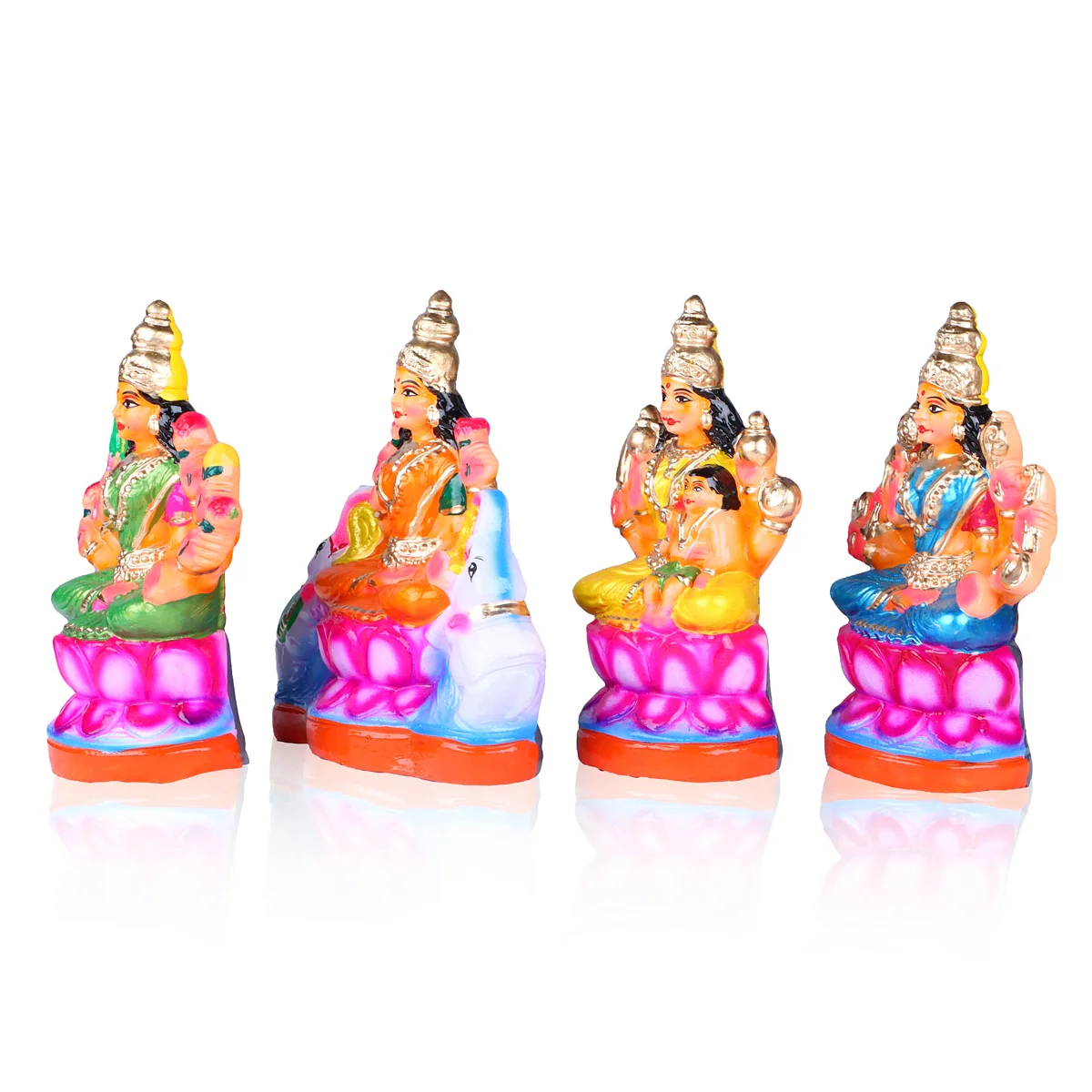 Ashtalakshmi Clay Golu Bommai Set - 9 x 7 Inches | Giri Golu Doll/ Navaratri Golu Bomma/Gombe/Bommai - Image 8