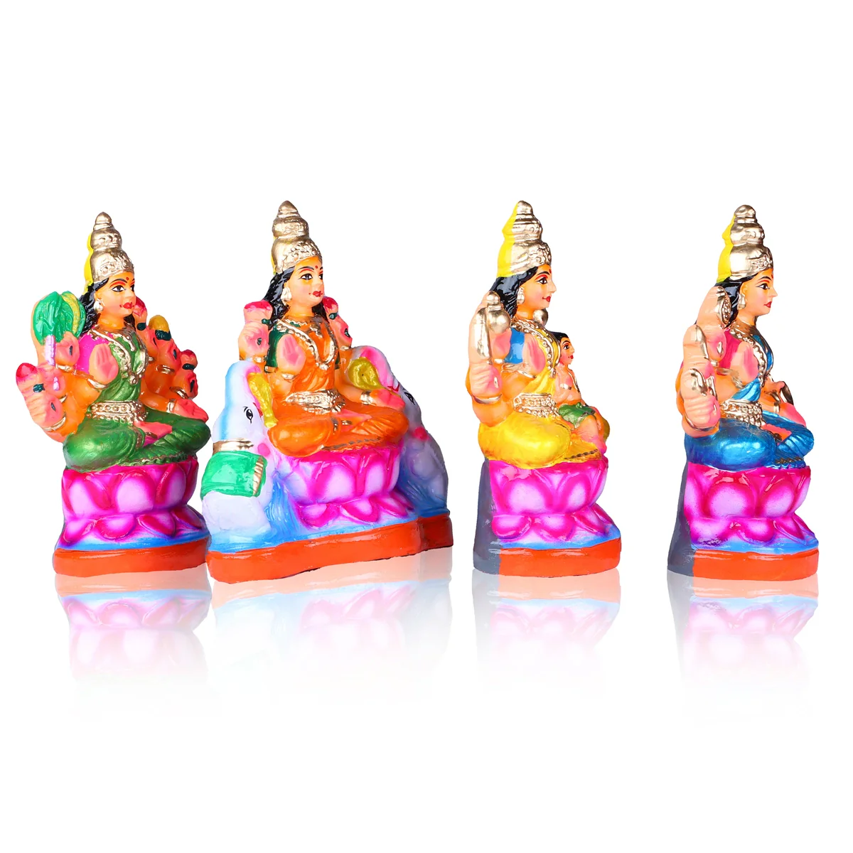 Ashtalakshmi Clay Golu Bommai Set - 9 x 7 Inches | Giri Golu Doll/ Navaratri Golu Bomma/Gombe/Bommai - Image 9