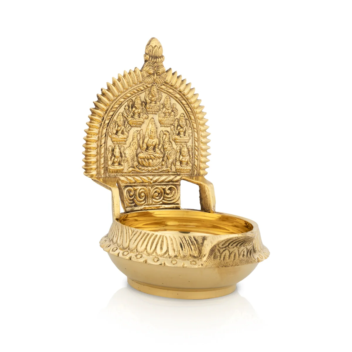 Ashtalakshmi Design Kubera Vilakku - 5.5 x 4 Inches | Kuber Laxmi Kamakshi Deepam/ Brass Lamp for Pooja - Image 2