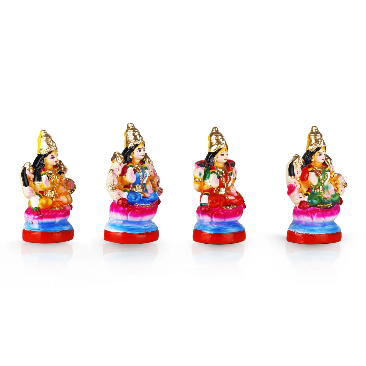 Ashtalakshmi Idol Clay Golu Bommai Set- 8 X 7 Inches | Navaratri Golu Gombe/Giri Golu Doll/Navratri Decoration - Image 3