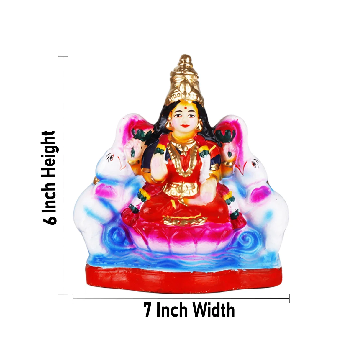 Ashtalakshmi Idol Clay Golu Bommai Set- 8 X 7 Inches | Navaratri Golu Gombe/Giri Golu Doll/Navratri Decoration - Image 7