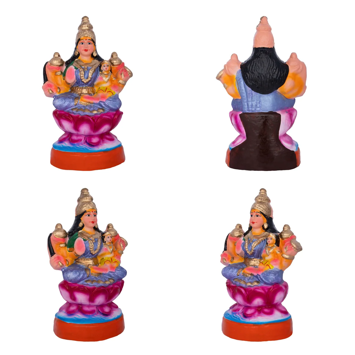 Ashtalakshmi Idol Clay Golu Bommai Set- 9 X 6 Inches | Navaratri Golu Gombe/Giri Golu Doll/Navratri Decoration - Image 4