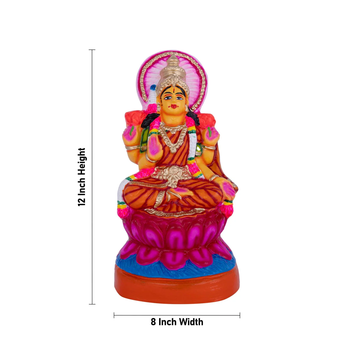 Ashtalakshmi Idol Paper Mache Golu Bommai Set- 12 X 8 Inches | Navaratri Gombe/ Navratri Decor/ Giri Golu Doll - Image 2
