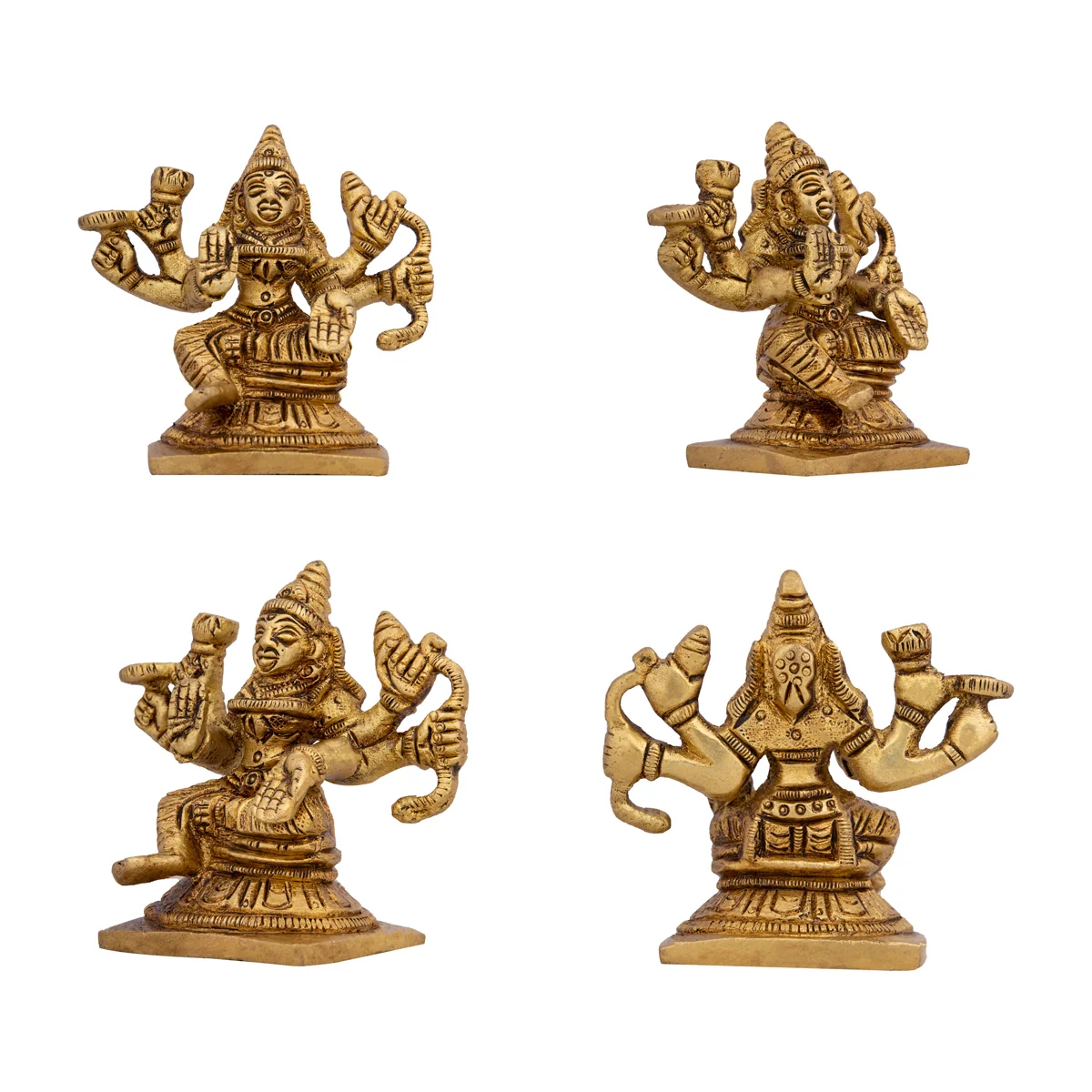AshtaLakshmi Idol Set - 2.5 x 2 Inches | Antique Brass Idol/ 8 Pcs/ Laxmi Murti for Worship & Pooja - Image 10