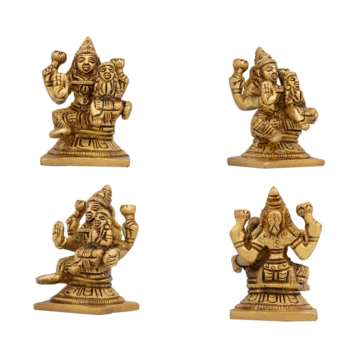 AshtaLakshmi Idol Set - 2.5 x 2 Inches | Antique Brass Idol/ 8 Pcs/ Laxmi Murti for Worship & Pooja - Image 5
