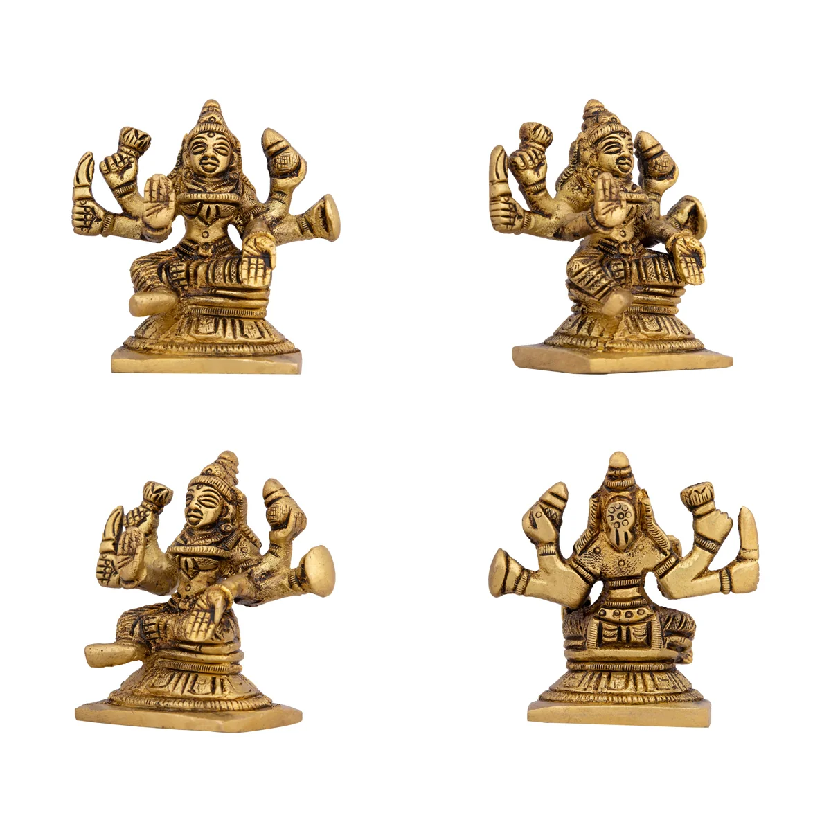AshtaLakshmi Idol Set - 2.5 x 2 Inches | Antique Brass Idol/ 8 Pcs/ Laxmi Murti for Worship & Pooja - Image 6