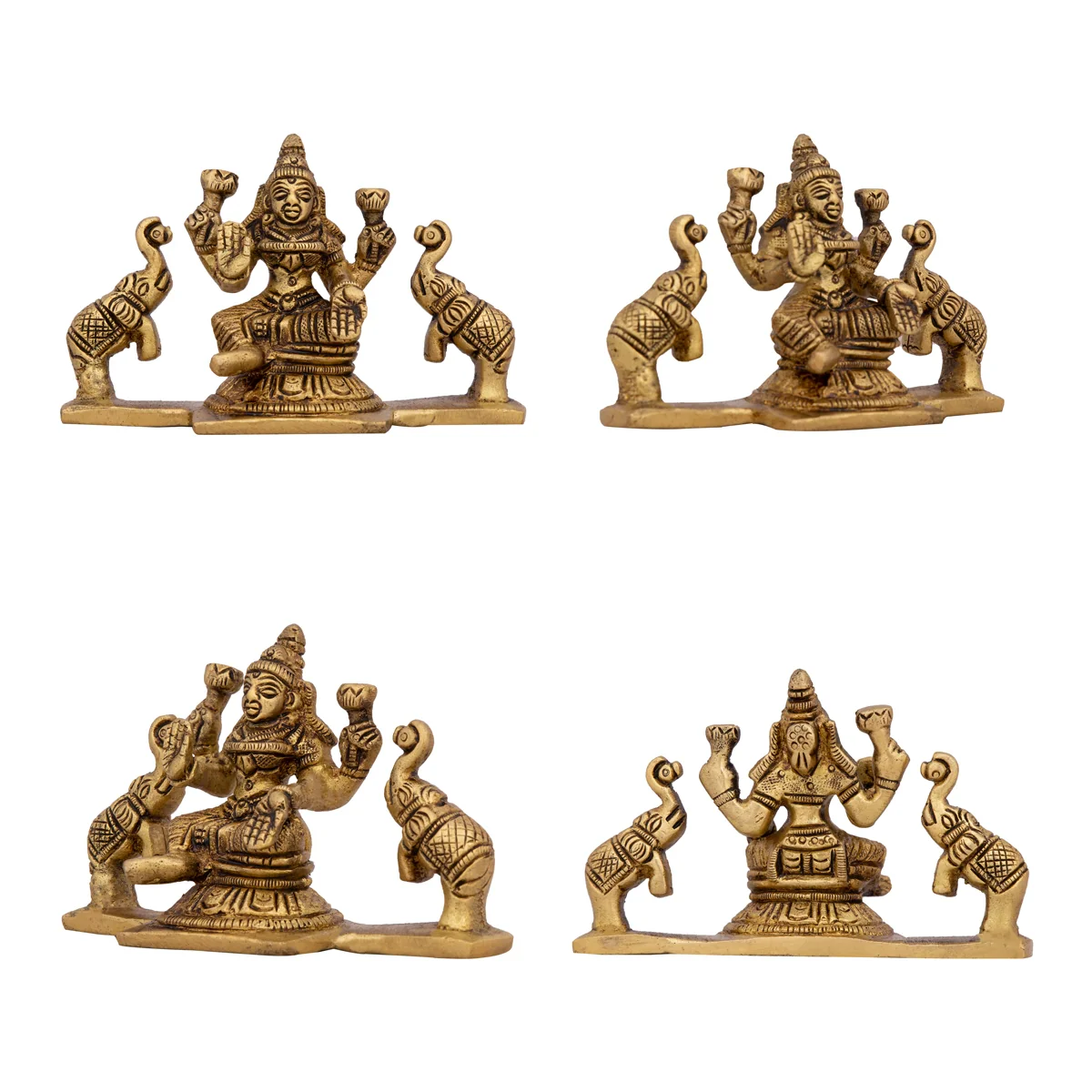 AshtaLakshmi Idol Set - 2.5 x 2 Inches | Antique Brass Idol/ 8 Pcs/ Laxmi Murti for Worship & Pooja - Image 7