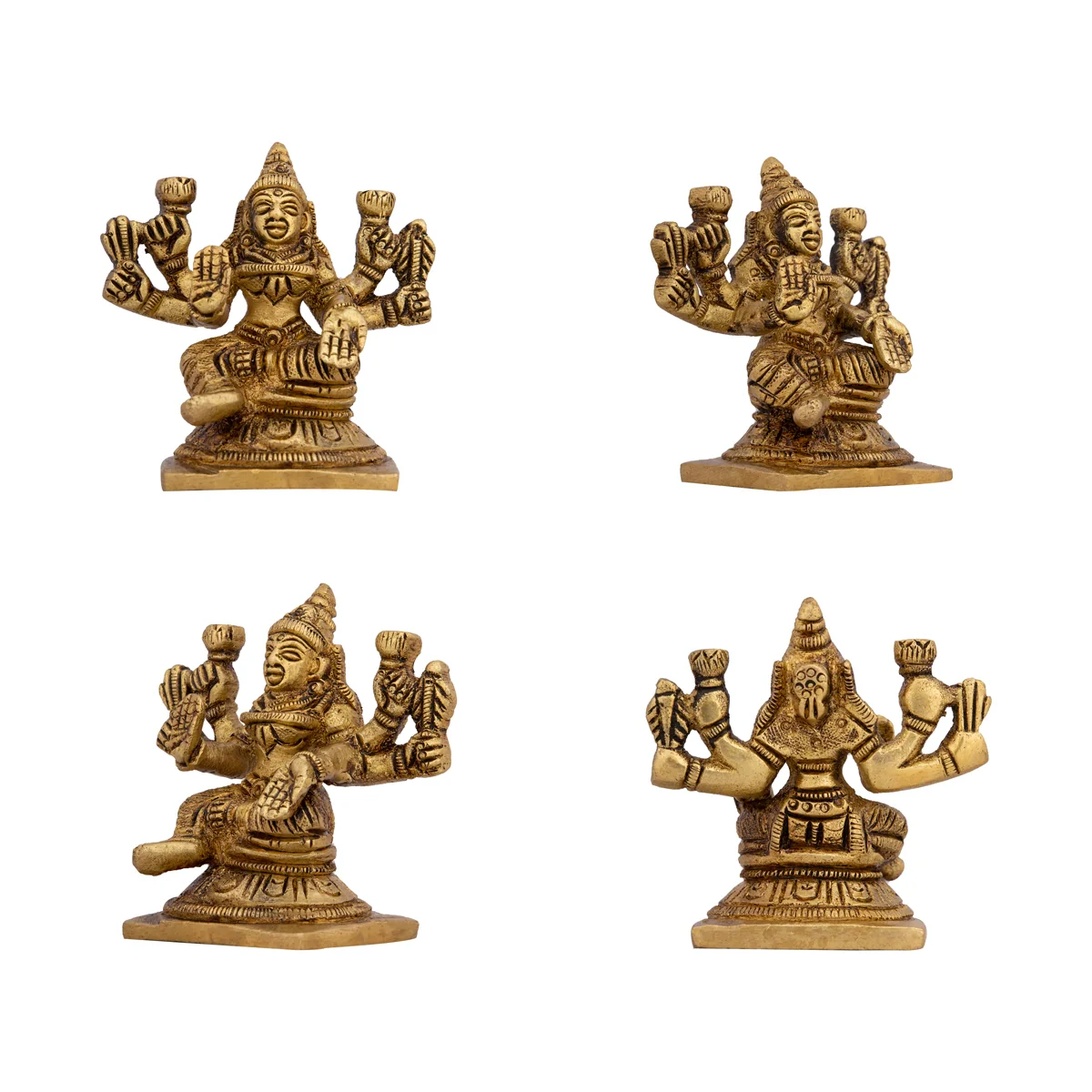 AshtaLakshmi Idol Set - 2.5 x 2 Inches | Antique Brass Idol/ 8 Pcs/ Laxmi Murti for Worship & Pooja - Image 9
