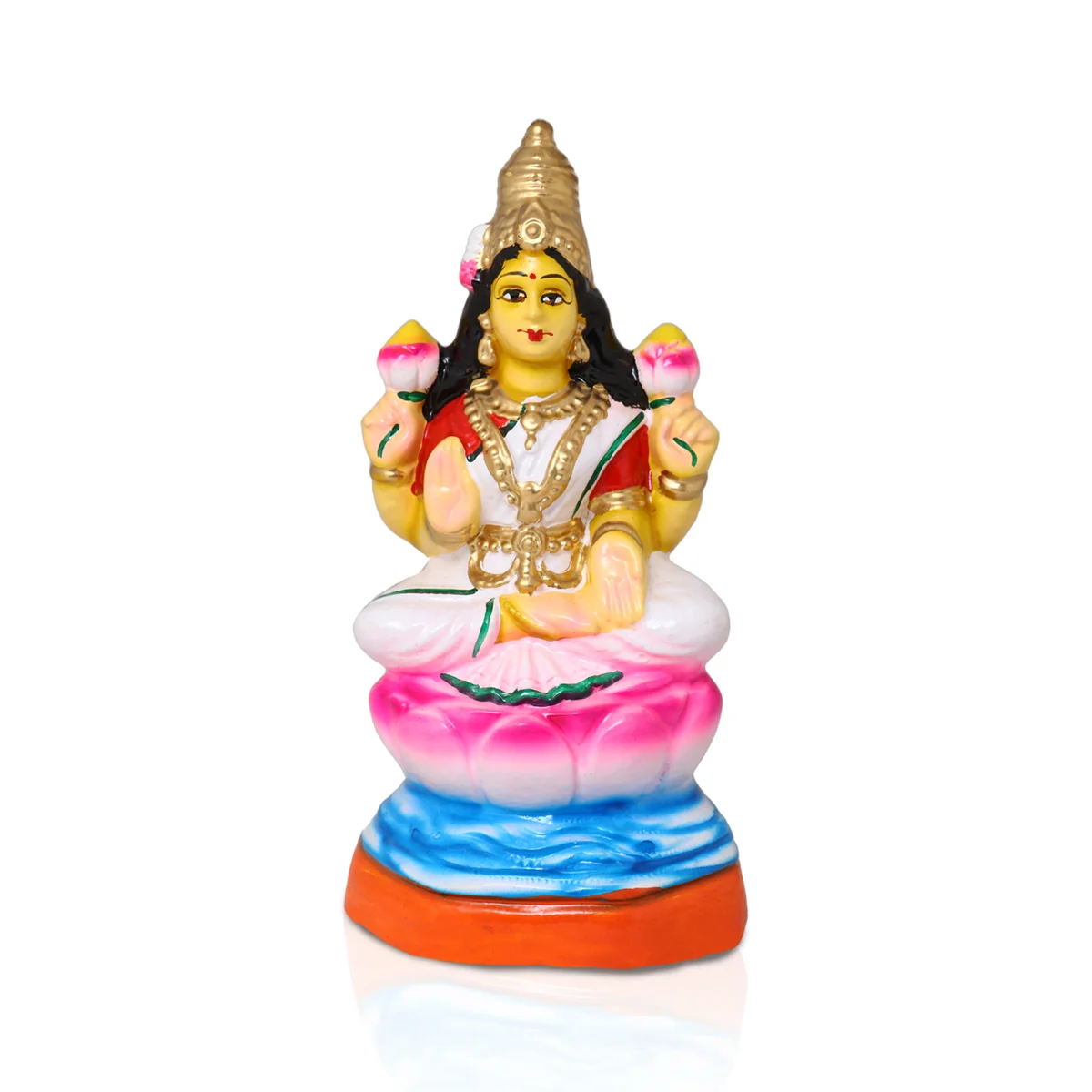 Ashtalakshmi Paper Mache Golu Bommai Set - 9 x 6.5 Inches | Giri Golu Doll/ Navaratri Golu Bomma/Gombe/Bommai - Image 4