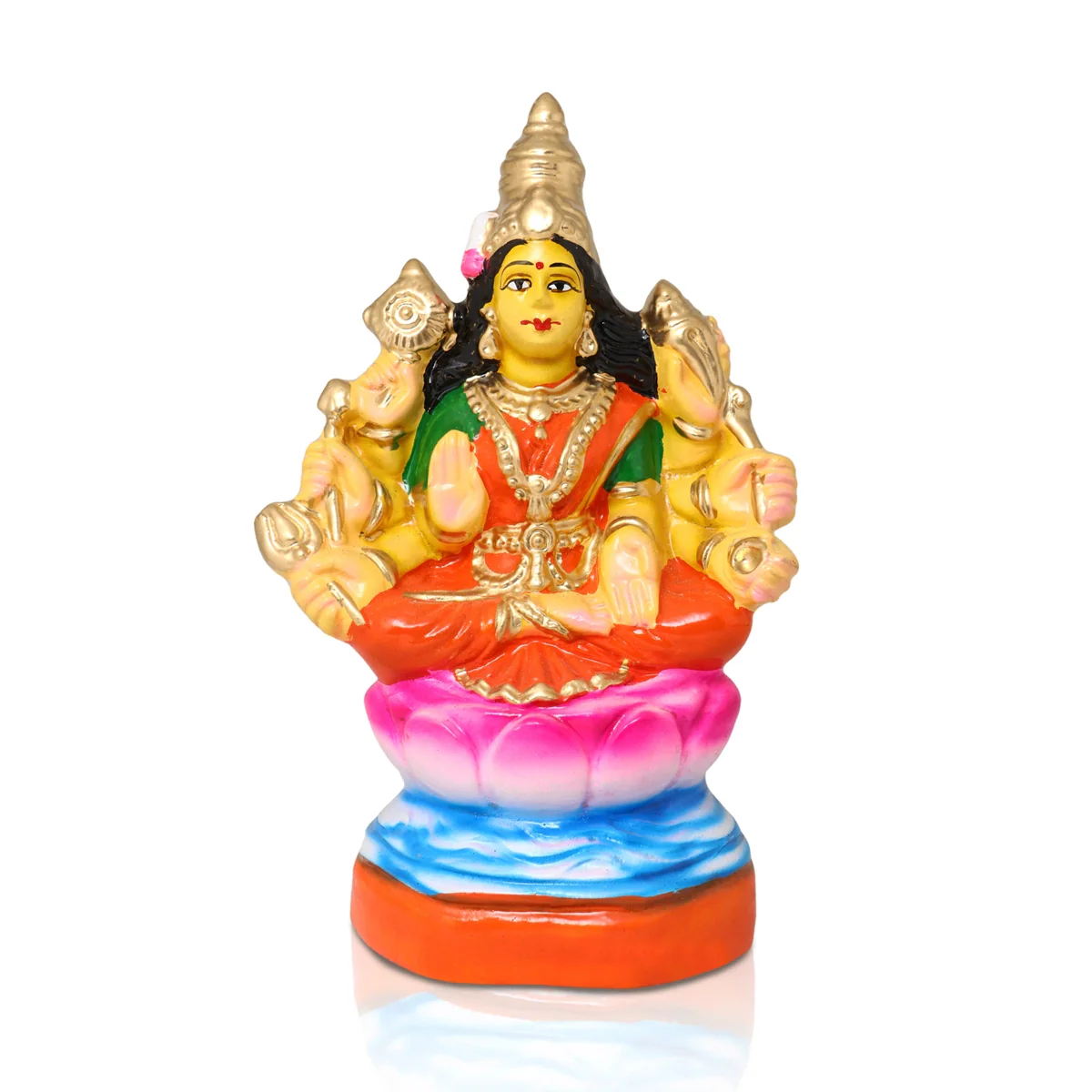 Ashtalakshmi Paper Mache Golu Bommai Set - 9 x 6.5 Inches | Giri Golu Doll/ Navaratri Golu Bomma/Gombe/Bommai - Image 5