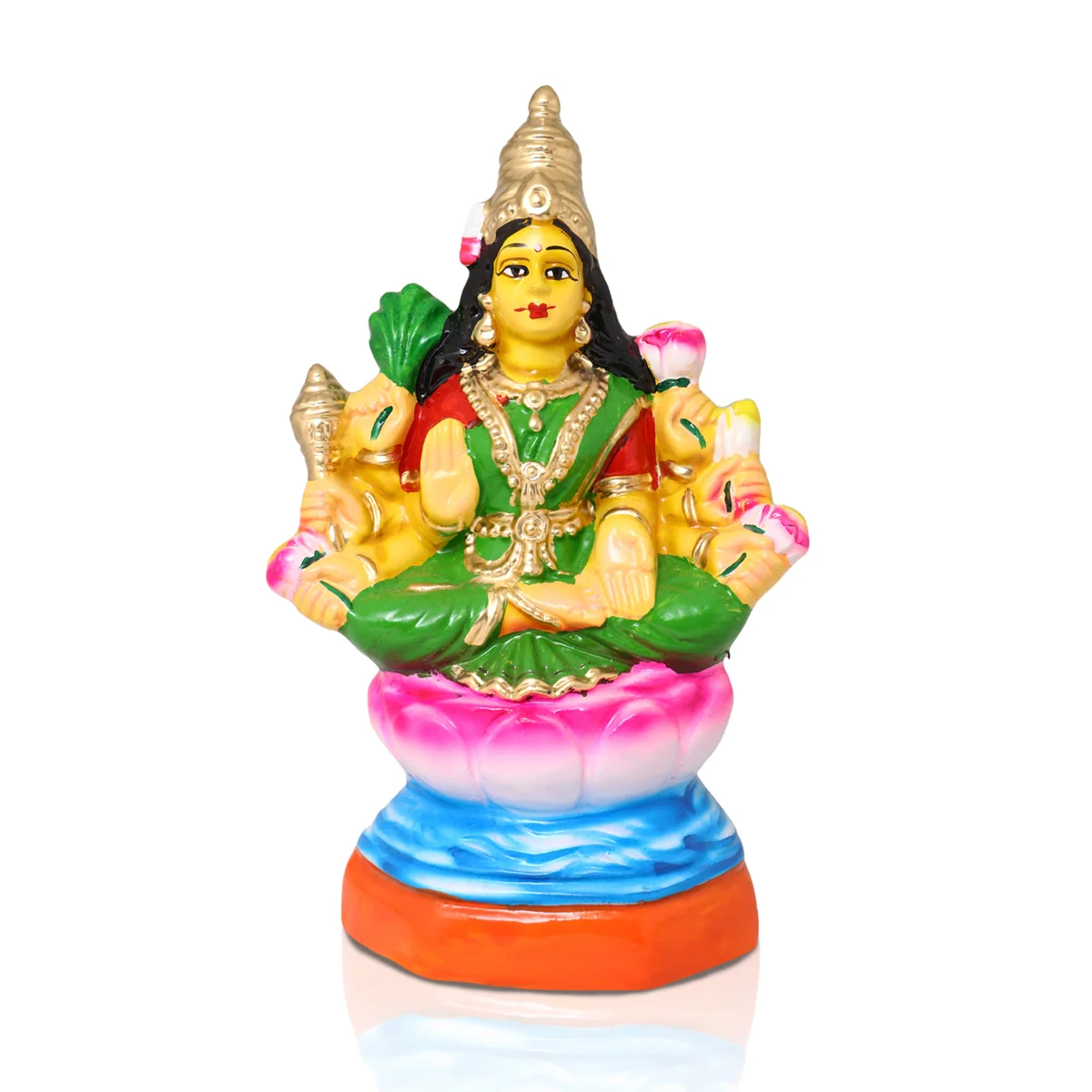 Ashtalakshmi Paper Mache Golu Bommai Set - 9 x 6.5 Inches | Giri Golu Doll/ Navaratri Golu Bomma/Gombe/Bommai - Image 6