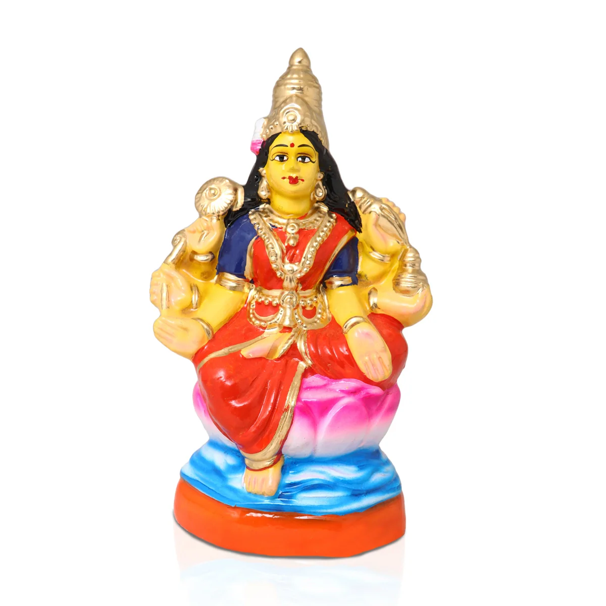 Ashtalakshmi Paper Mache Golu Bommai Set - 9 x 6.5 Inches | Giri Golu Doll/ Navaratri Golu Bomma/Gombe/Bommai - Image 7