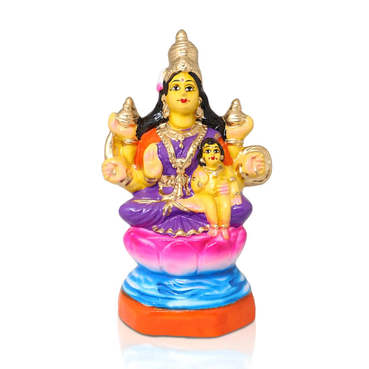 Ashtalakshmi Paper Mache Golu Bommai Set - 9 x 6.5 Inches | Giri Golu Doll/ Navaratri Golu Bomma/Gombe/Bommai - Image 9