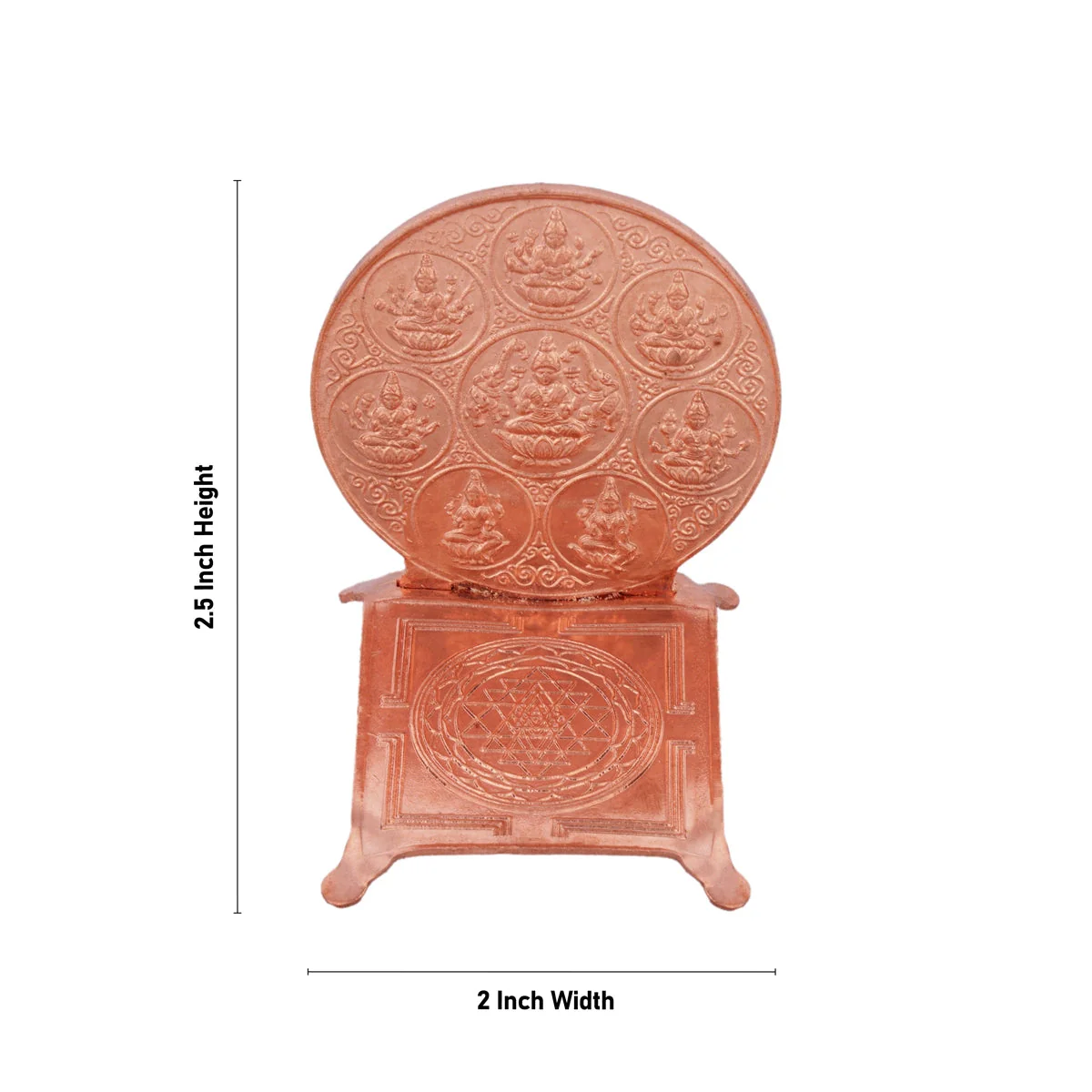 Ashtalakshmi Sri Chakra Peedam - 2.5 x 2 Inches | Ashtalakshmi Yantra/ Copper Yantram for Pooja - Image 5