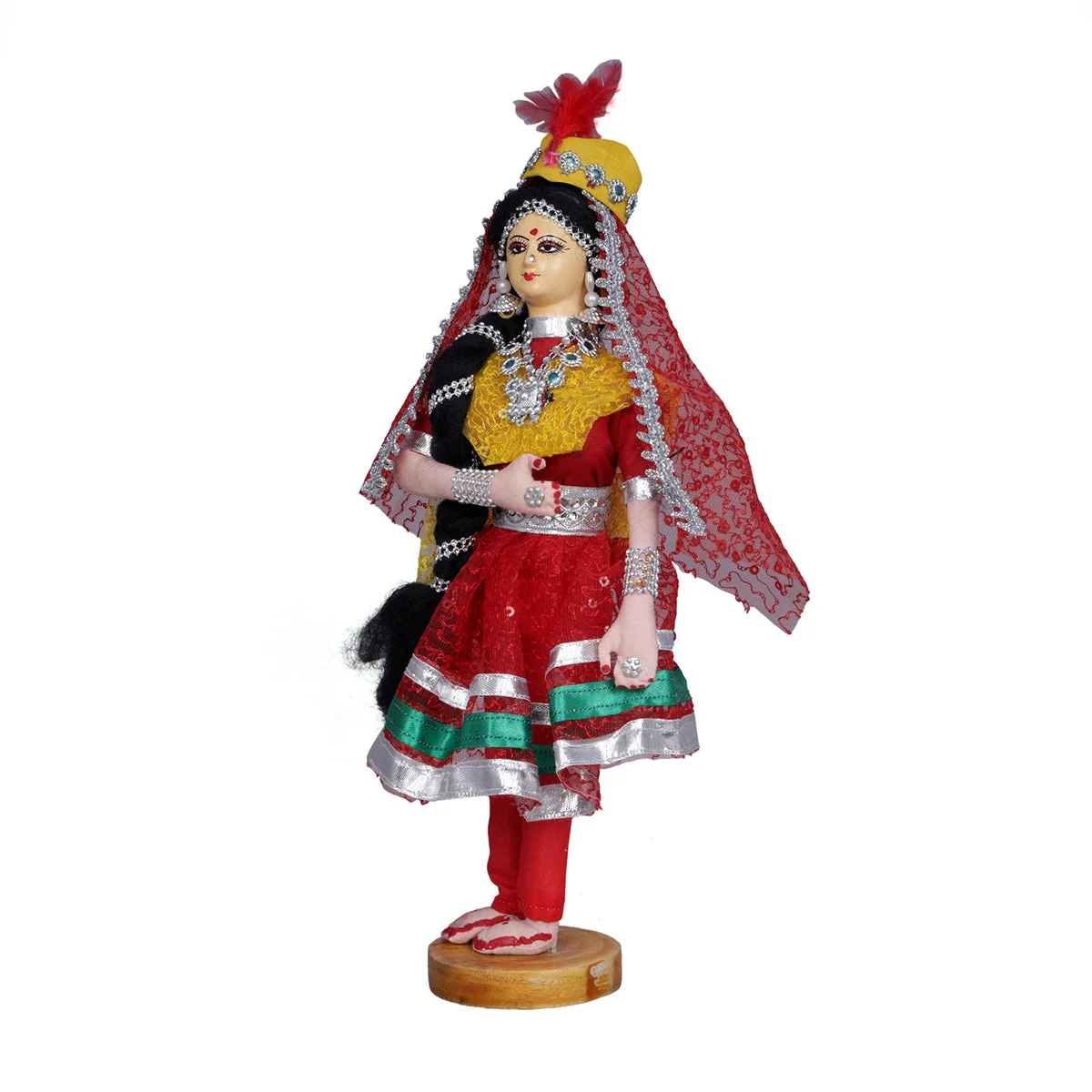 Dancing Doll Cloth Golu Bommai - 12 x 5 Inches | Giri Golu Doll/ Navaratri Golu Bomma/Gombe/Assorted Design - Image 8