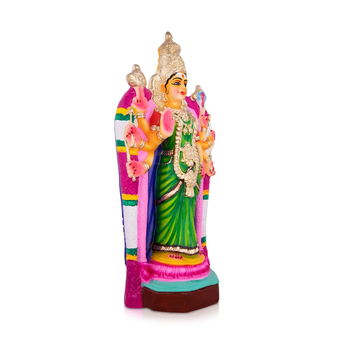 Ashtabhuja Durgai Paper Mache Golu Bommai - 15 x 9 Inches | Giri Golu Doll/ Navaratri Golu Bomma/Gombe/Bommai - Image 2