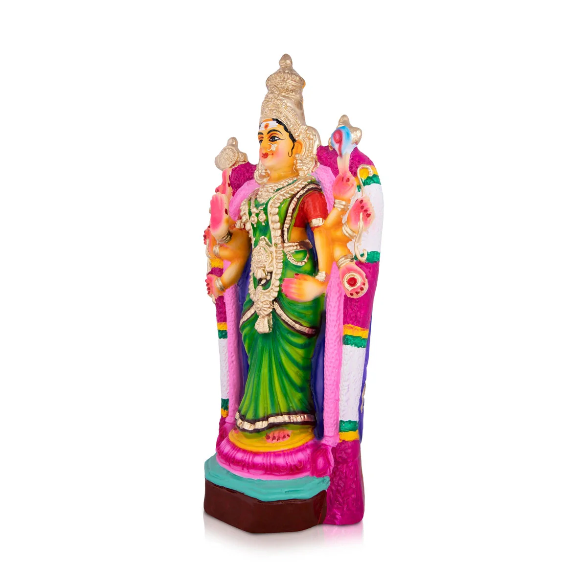 Ashtabhuja Durgai Paper Mache Golu Bommai - 15 x 9 Inches | Giri Golu Doll/ Navaratri Golu Bomma/Gombe/Bommai - Image 3