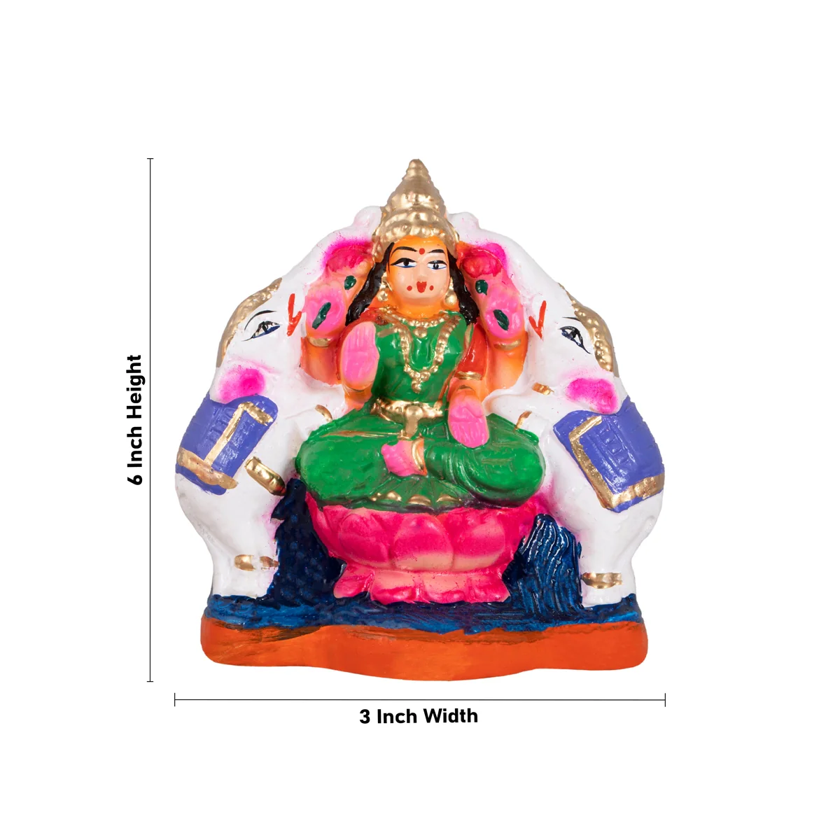 Ashtalakshmi Clay Golu Bommai Set - 6 x 3 Inches | Giri Golu Doll/ Navaratri Golu Bomma/Gombe/Bommai - Image 3