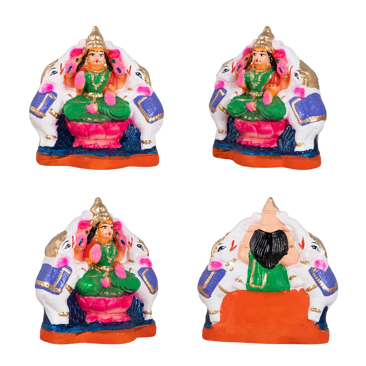 Ashtalakshmi Clay Golu Bommai Set - 6 x 3 Inches | Giri Golu Doll/ Navaratri Golu Bomma/Gombe/Bommai - Image 4