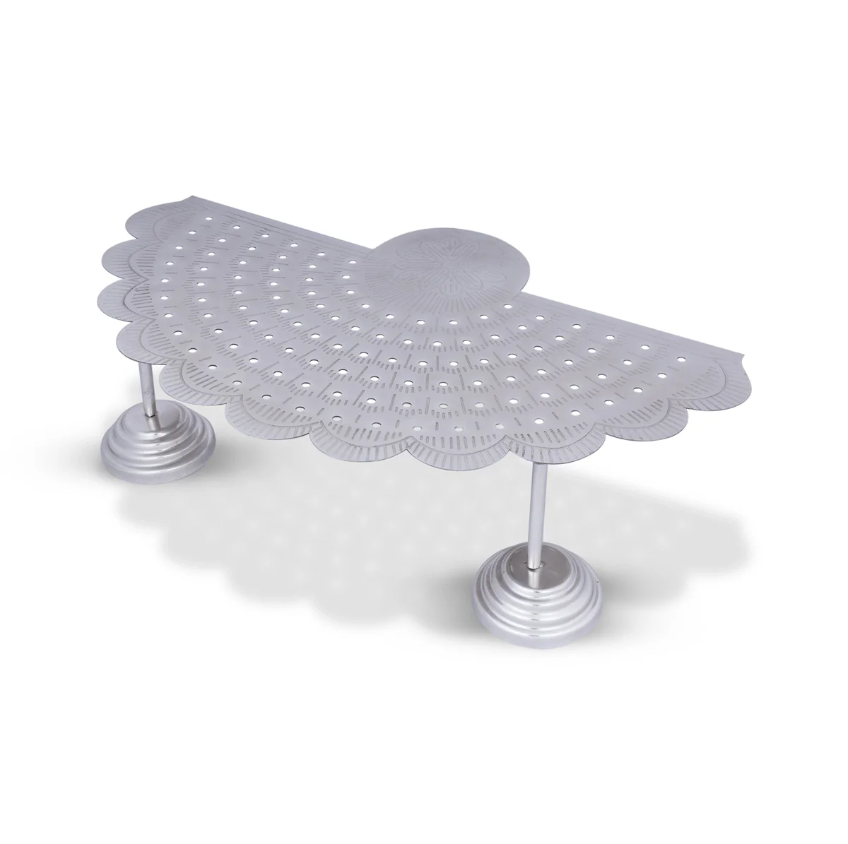 Astothara Flower Plate - 3X12X7.5 Inches | White Metal Ashtottaram Flower Stand/108 Hole Pooja Stand For Rituals - Image 2