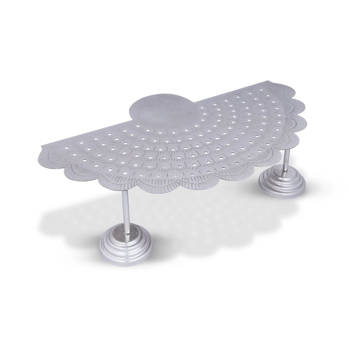 Astothara Flower Plate - 3X12X7.5 Inches | White Metal Ashtottaram Flower Stand/108 Hole Pooja Stand For Rituals - Image 3