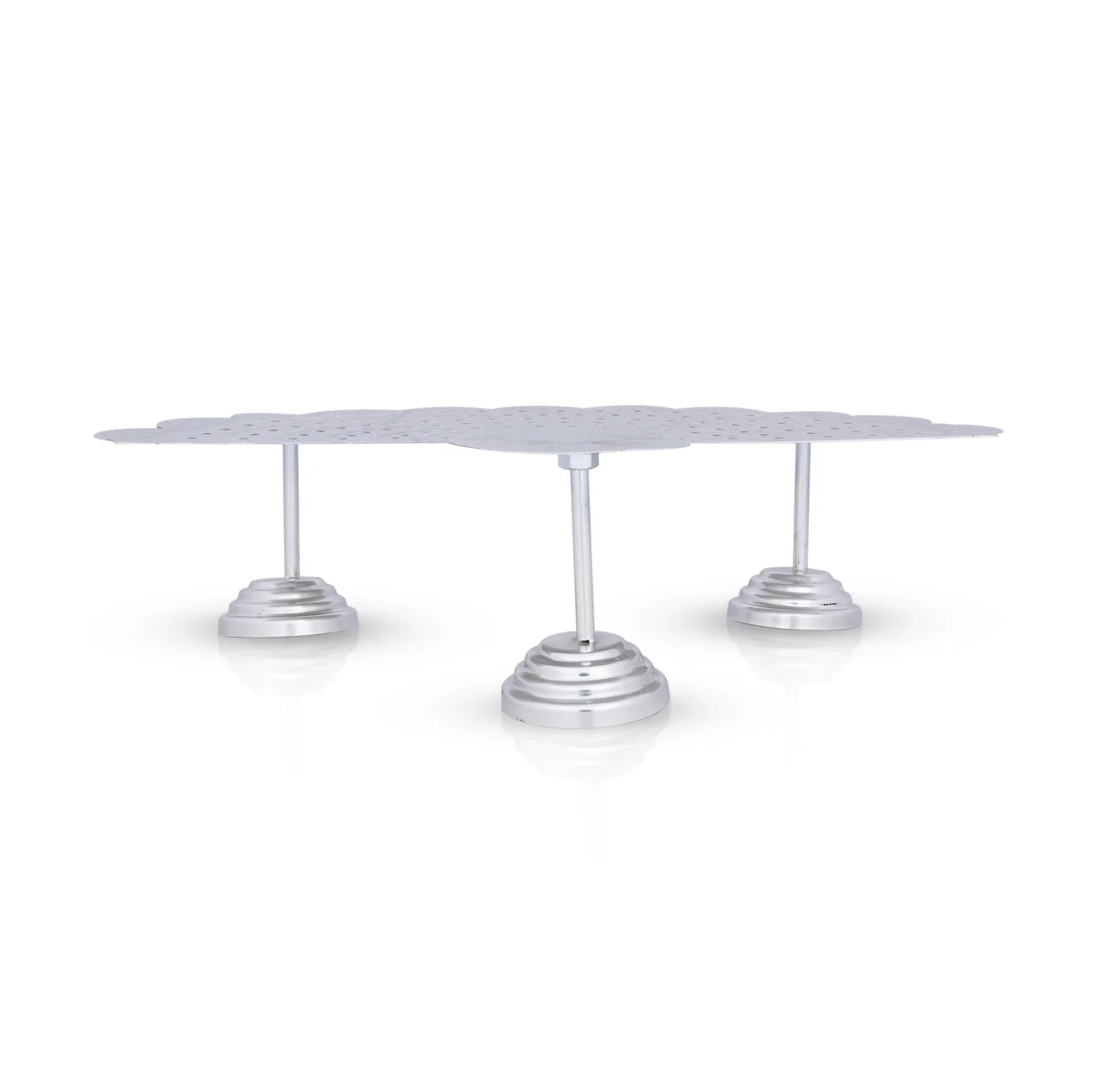 Astothara Flower Plate - 3X12X7.5 Inches | White Metal Ashtottaram Flower Stand/108 Hole Pooja Stand For Rituals - Image 4