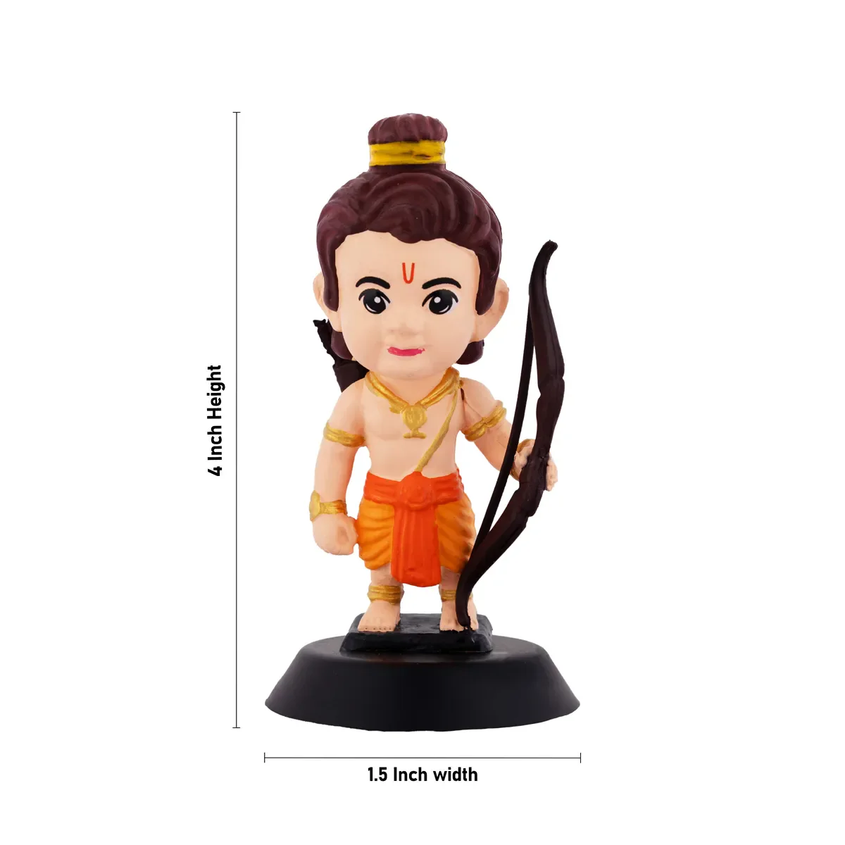 Ayodhya Ram Lalla Ji Car Dashboard Stand - 4 X 1.5 Inches | Car Decor/ Skin Colour Rama Statue For Gifting - Image 2