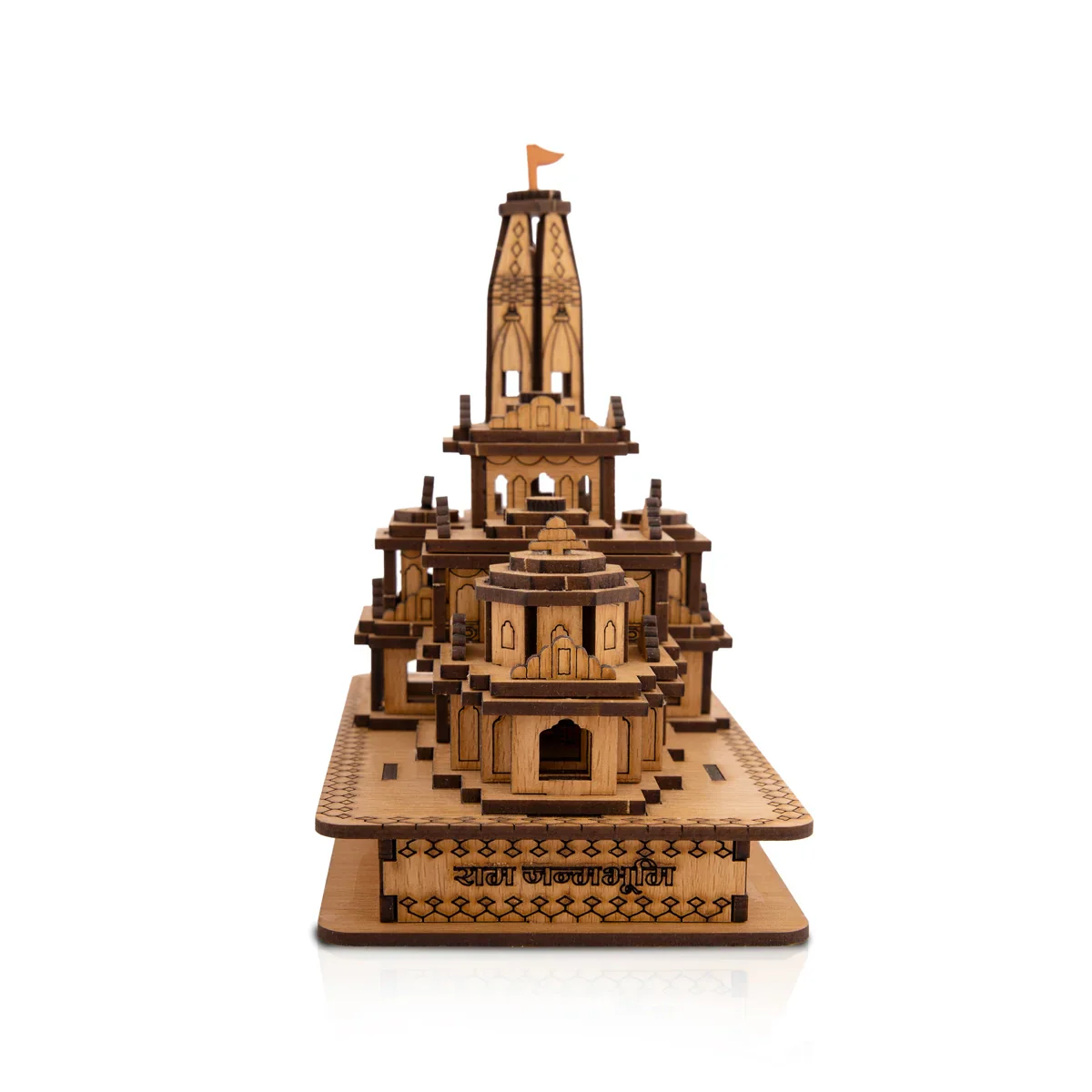 Ayodhya Ram Temple - 6 x 3.5 Inches | Wooden Mandir/ Ayodhya Ram Mandir for Home Decor - Image 3