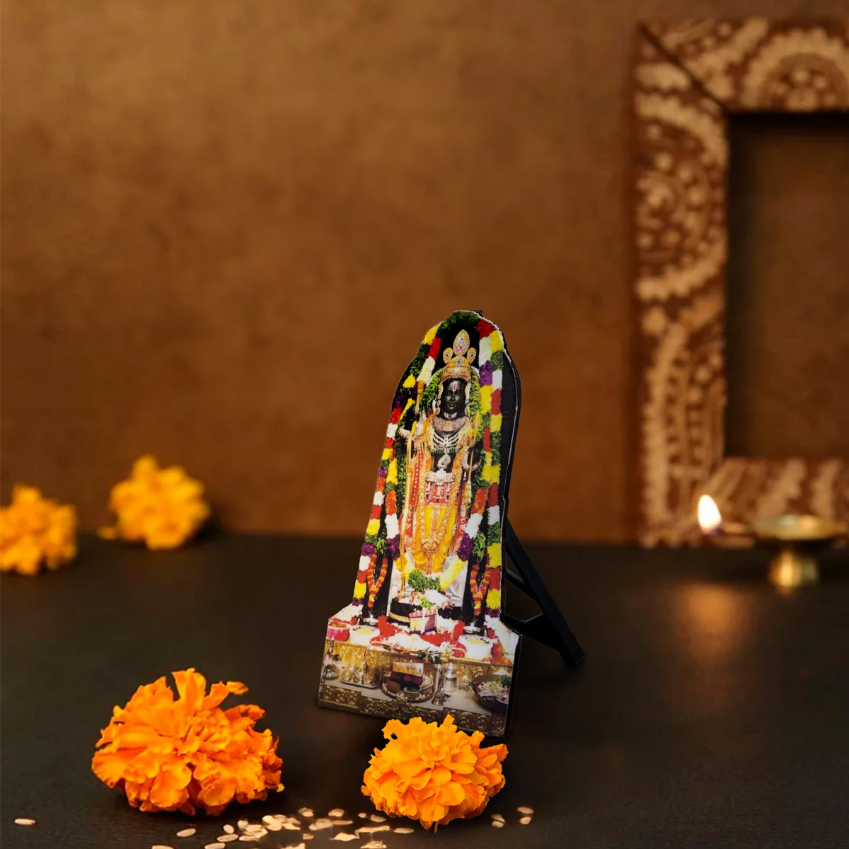 Ayodhya Rama Cut Out - 4 x 2.5 Inches | Picture Frame/ Ayodhya Ramar Photo Frame for Home