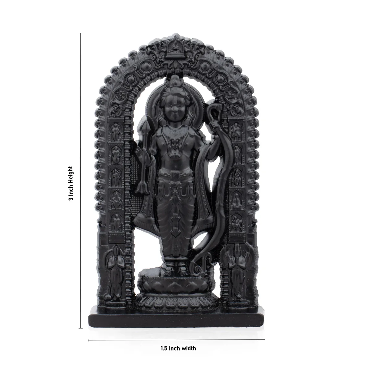 Ayodhya Rama Idol - 3 x 1.5 Inches | Black Ayodhya Ramar Statue for Pooja - Image 4