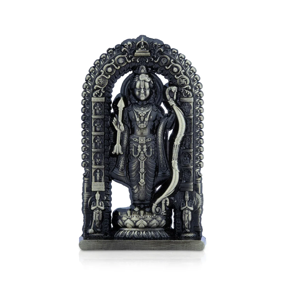 Ayodhya Rama Idol - 3 x 1.5 Inches | Zinc Statue/ Antique Polish Ayodhya Ramar Statue for Pooja - Image 2