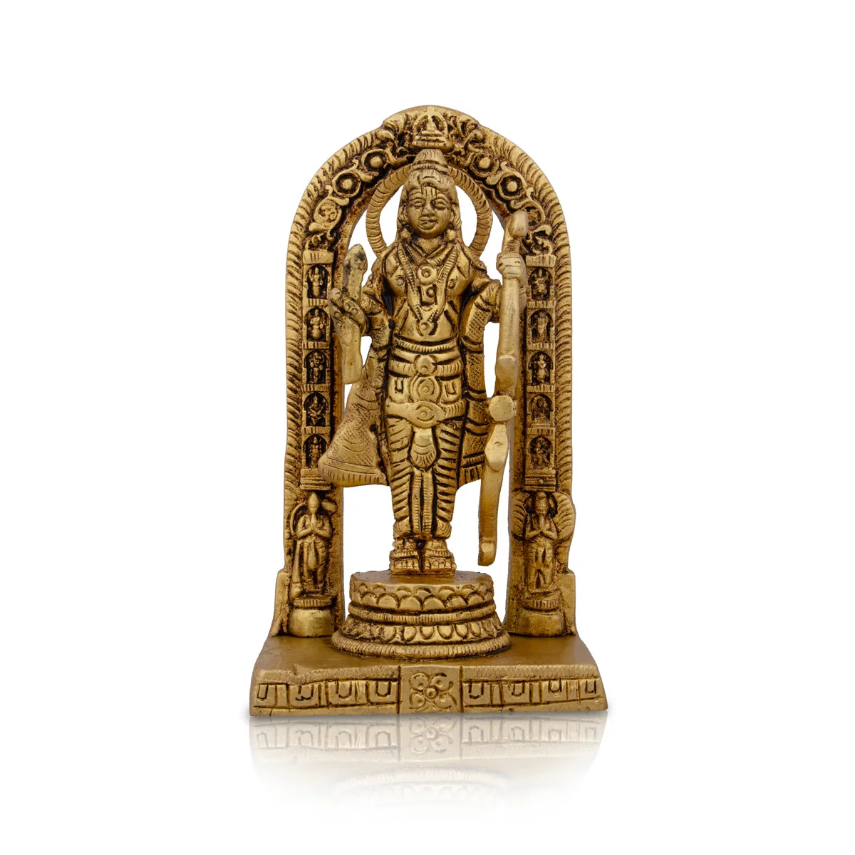 Ayodhya Rama Idol - 4.5 x 2.5 Inches | Antique Brass Idol/ Ayodhya Ramar Statue for Pooja - Image 2