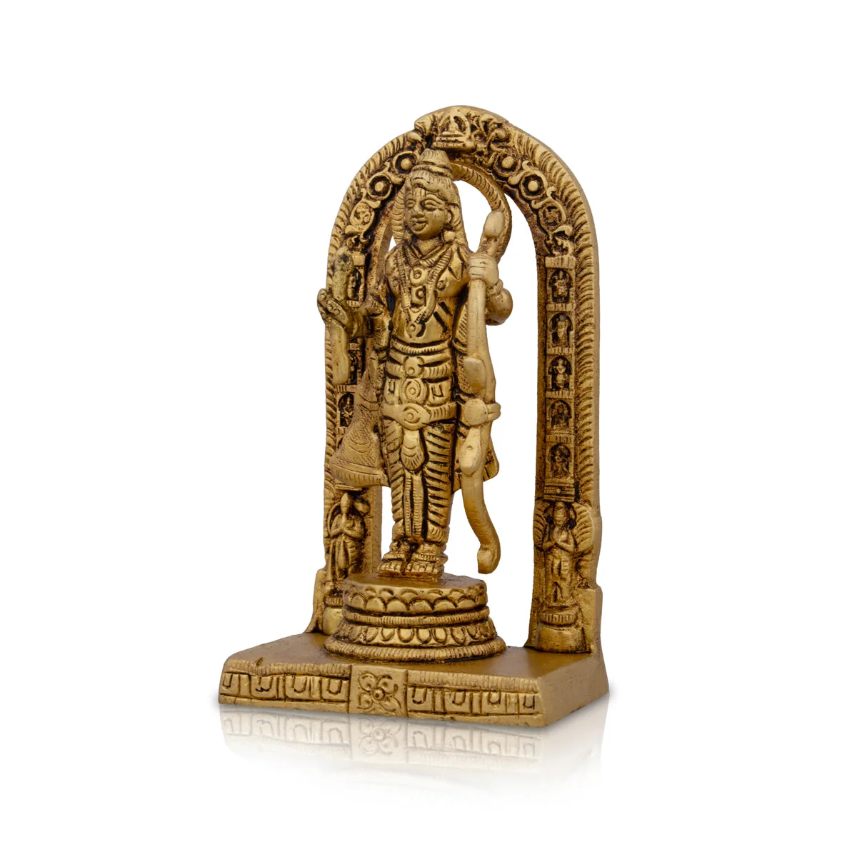Ayodhya Rama Idol - 4.5 x 2.5 Inches | Antique Brass Idol/ Ayodhya Ramar Statue for Pooja - Image 3