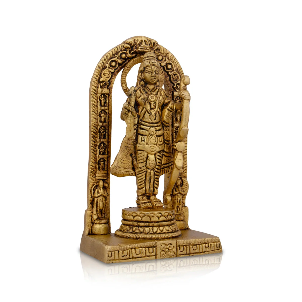 Ayodhya Rama Idol - 4.5 x 2.5 Inches | Antique Brass Idol/ Ayodhya Ramar Statue for Pooja - Image 4