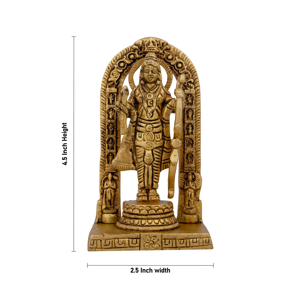 Ayodhya Rama Idol - 4.5 x 2.5 Inches | Antique Brass Idol/ Ayodhya Ramar Statue for Pooja - Image 5