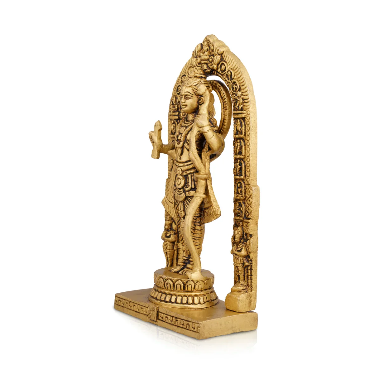 Ayodhya Rama Idol - 6 x 3 Inches | Antique Brass Idol/ Ayodhya Ramar Statue for Pooja/ 670 Gms Approx - Image 2